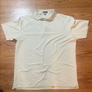 Peter Millar Beige Striped Polo Shirt